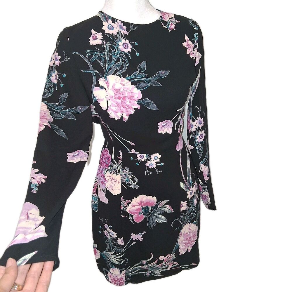 Floral Dress Women's Sz Xxs Dark Romantic Lavender Coquette Guest Event Feminine